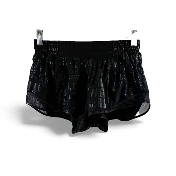 Lululemon Hotty Hot Short II 2.5 Athletic in the 20 year Manifesto Foil Black Si
